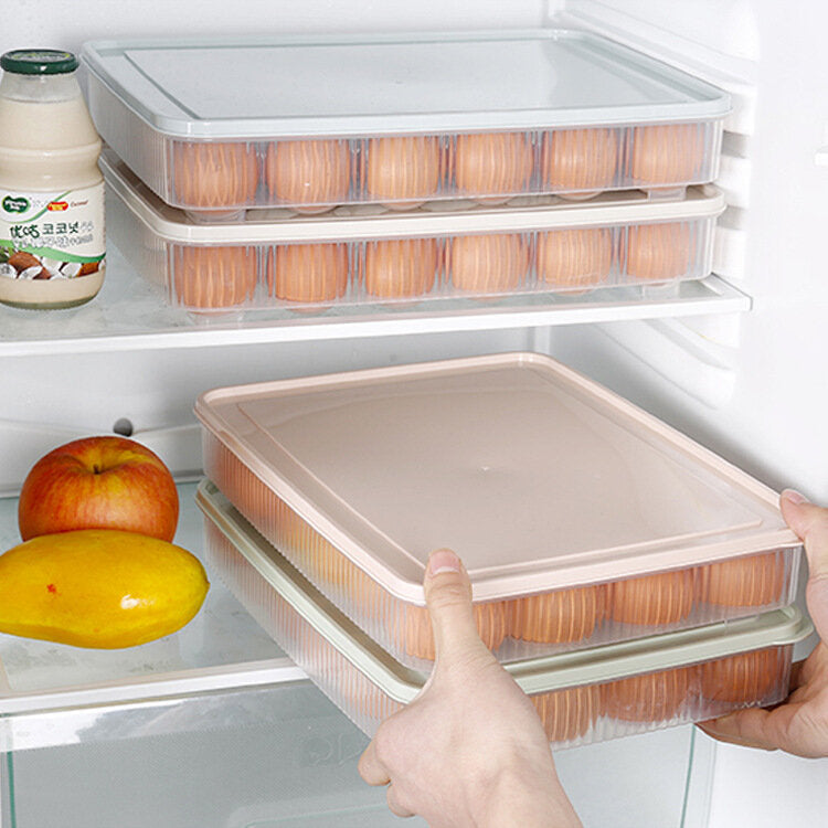 Kitchen 24 Grid Egg Carton Refrigerator Storage Box Portable Picnic Plastic Egg Carton Egg Tray