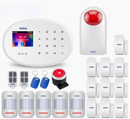WIFI GSM Smart Home Security Alarm System with 2.4 Inch TFT Touch Panel APP Control Wireless Sensor Burglar Smoke Detector