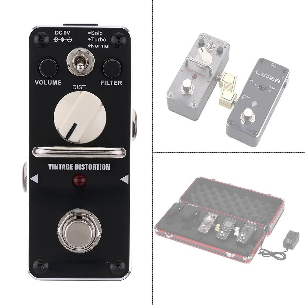 Black Teeth Vintage Distortion Electric Guitar Effect Pedal Mini Single with True Bypass