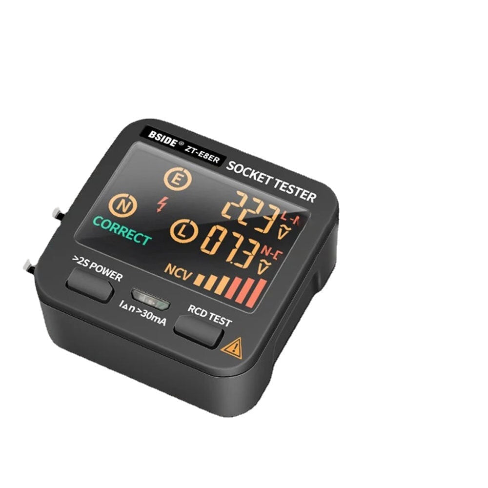 Electric Socket Tester Outlet Tester Digital LCD Display with NCV Test RCD Test Polarity Test Electric Circuit Polarity Voltage Detector