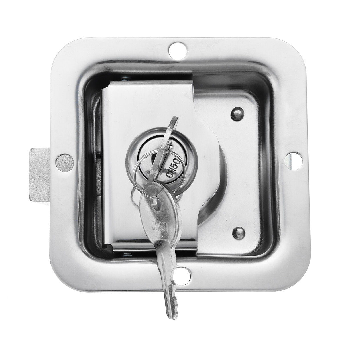 Stainless Steel Paddle Door Lock Latch Handle Truck Tool Box Trailer With 2 Keys