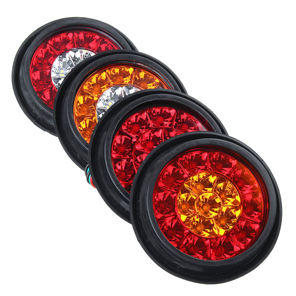 24V 16LEDs Car Turn Signal Light Brake Stop Tail Lamp Waterproof Round
