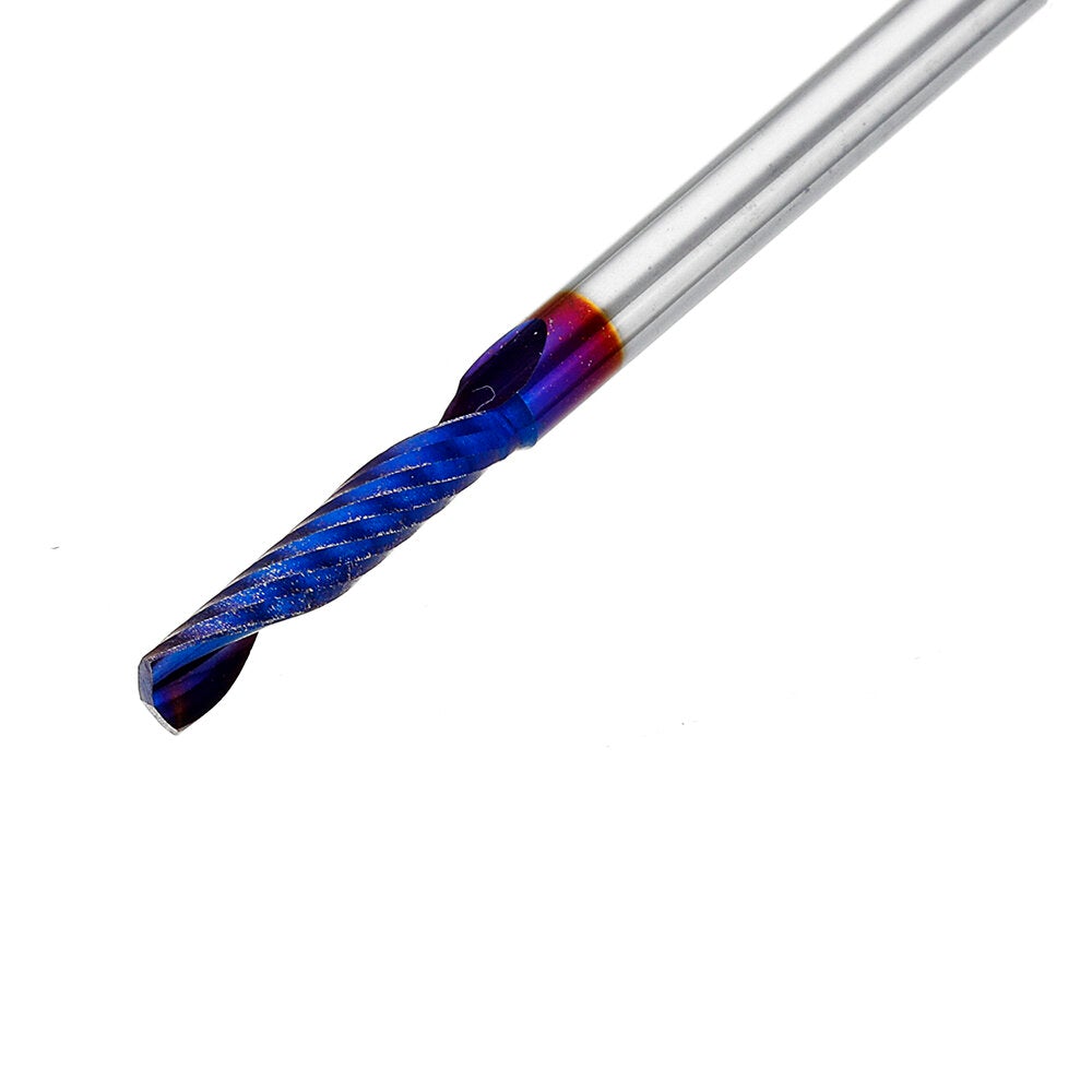 10pcs 3.175 Shank 2.5mm Blue Coated Single Flute End Mill Tungsten Carbide Spiral CNC Milling Cutter