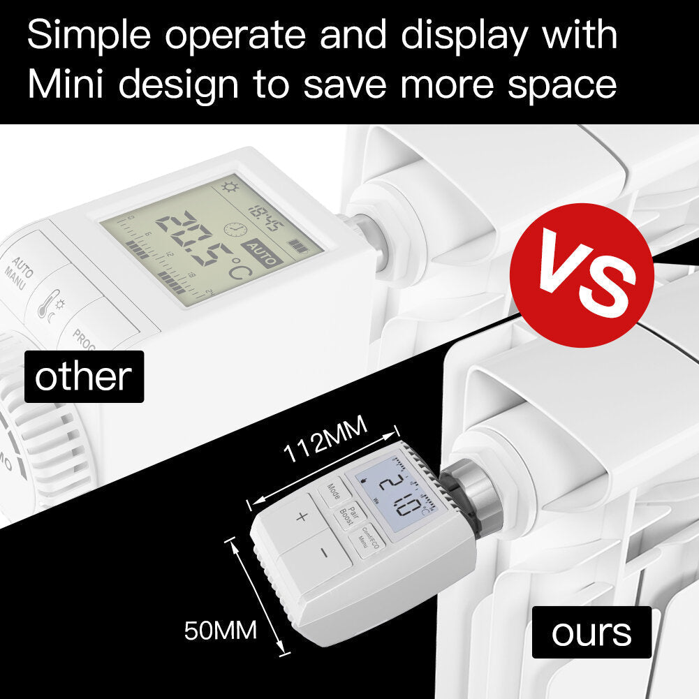 Smart WIFI Thermostatic Radiator Valve Actuator TRV Programmable Temperature Controller Alexa Tuya Google Assistant