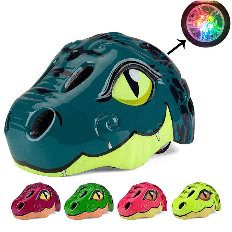 Cartoon Dinosaur Kids Bicycle Helmets Children Cycling Skating Scooting Helmet Kid Headpiece For Outdoor Sports Riding Skating