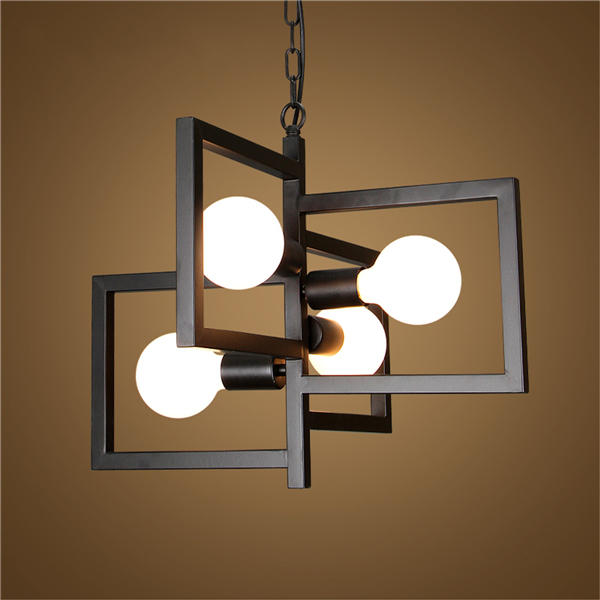 4 Heads Industrial Pendant Light Chandelier Ceiling Lamp for Kitchen Room Office AC110-250V