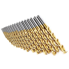 19Pcs Titanium Coated M42 Twist Drill Bit 8% High Cobalt HSS Set Industrial Grade 1-10mm for Stainless Steel Metal Wood