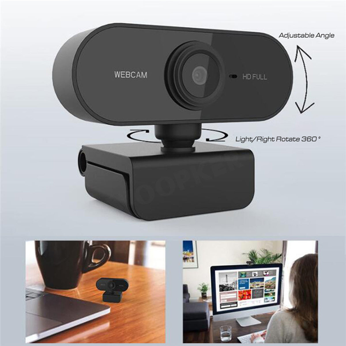 Webcam with Microphone Full HD 1080P Streaming Camera for Macbook