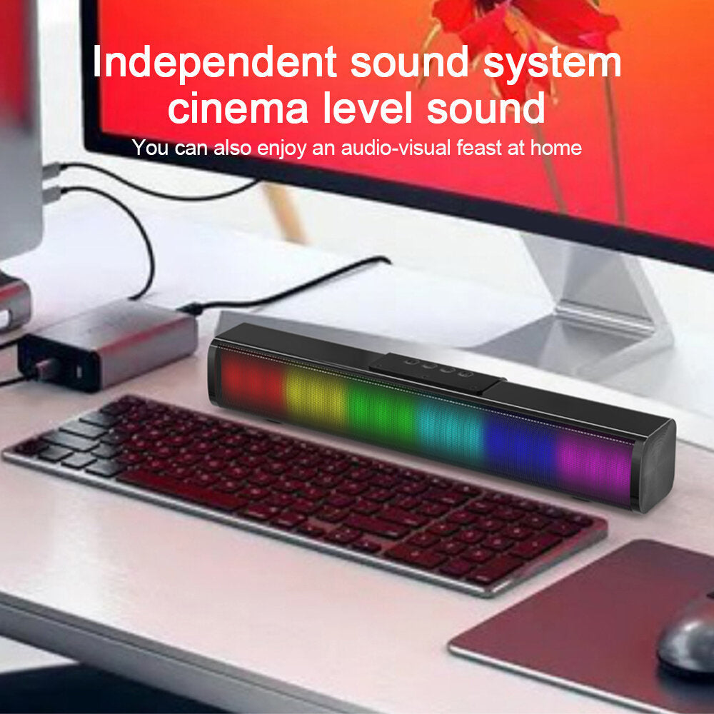 Wireless Bluetooth Speaker Multifunctional RGB TF Card Subwoofer Computer Game Sound Bar Loudspeaker