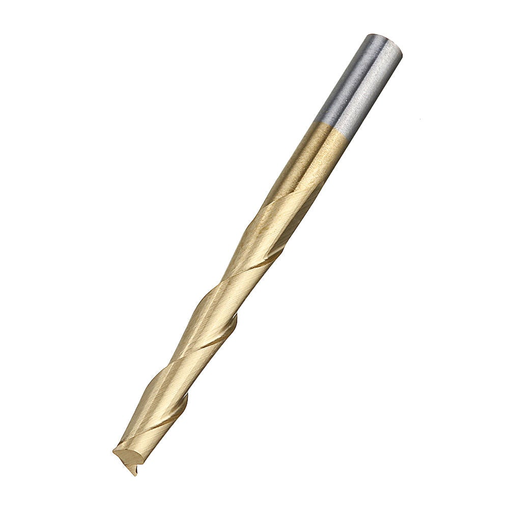 10pcs 3.175mm Shank Titanium Coated Spiral Flat End Milling Cutter Two Flute CNC