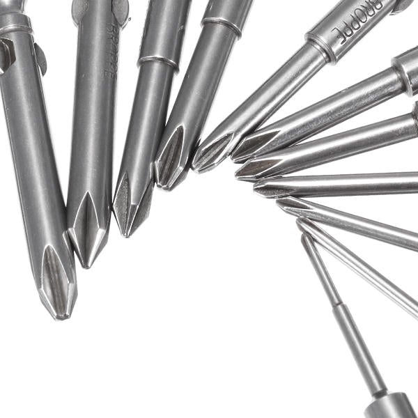 11Pcs 802 1.6-6.0mm Cross-Screwdriver Bits Set 6mm Round Shank Electric Screwdriver Bits