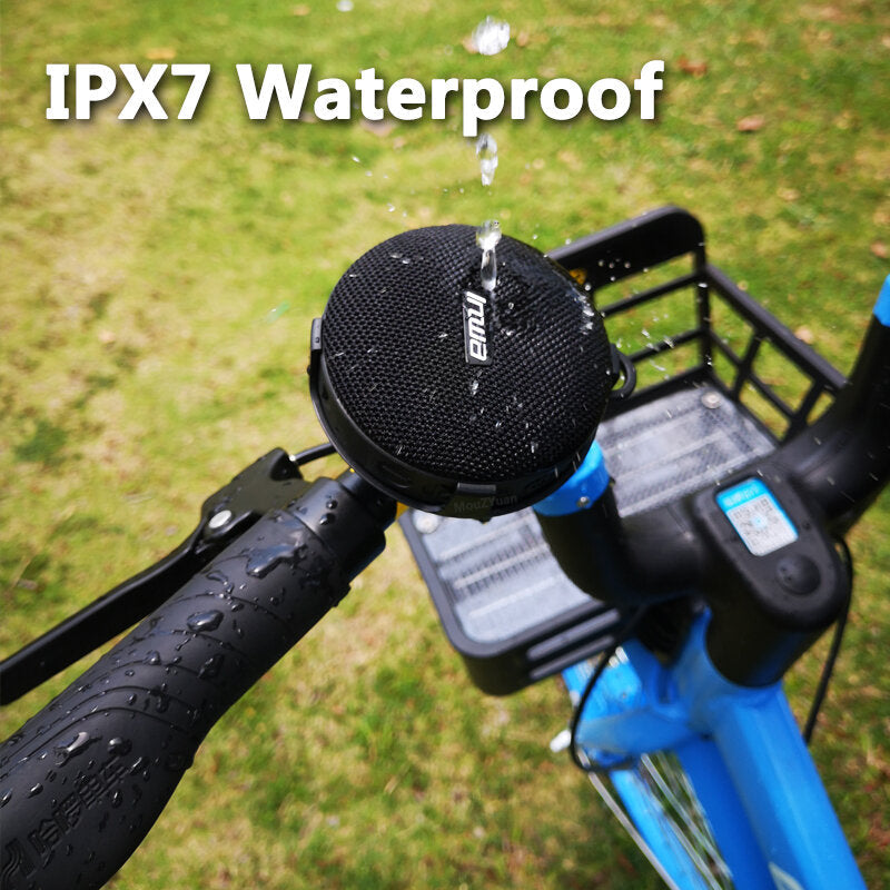 Bicycle Bluetooth Speaker Hi-Fi Stereo Wireless Soundbar TF Card AUX-In IPX7 Waterproof Portable Outdoor Bike Speaker with Mic with Bracket