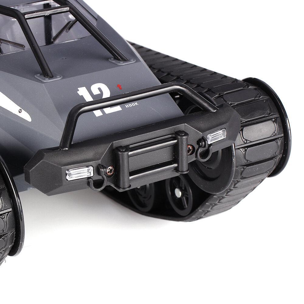 2.4G Drift RC Tank Car with Two Rubber and Two Mental Tracks with LED Lights RTR High Speed Full Proportional Control Vehicle Models