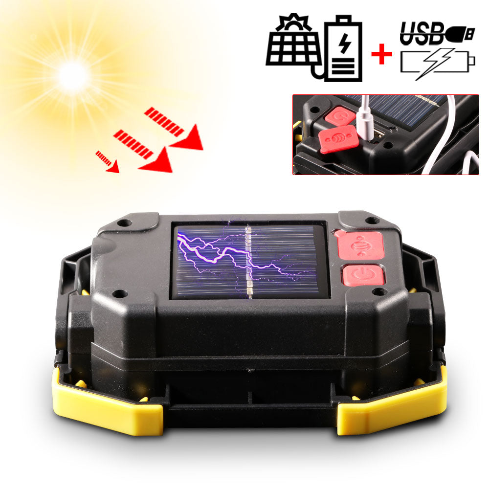 50W LED COB Lamp Solar USB Rechargeable Portable Work Floodlight IP65 Waterproof Floodlight Tent Camping Light Lantern