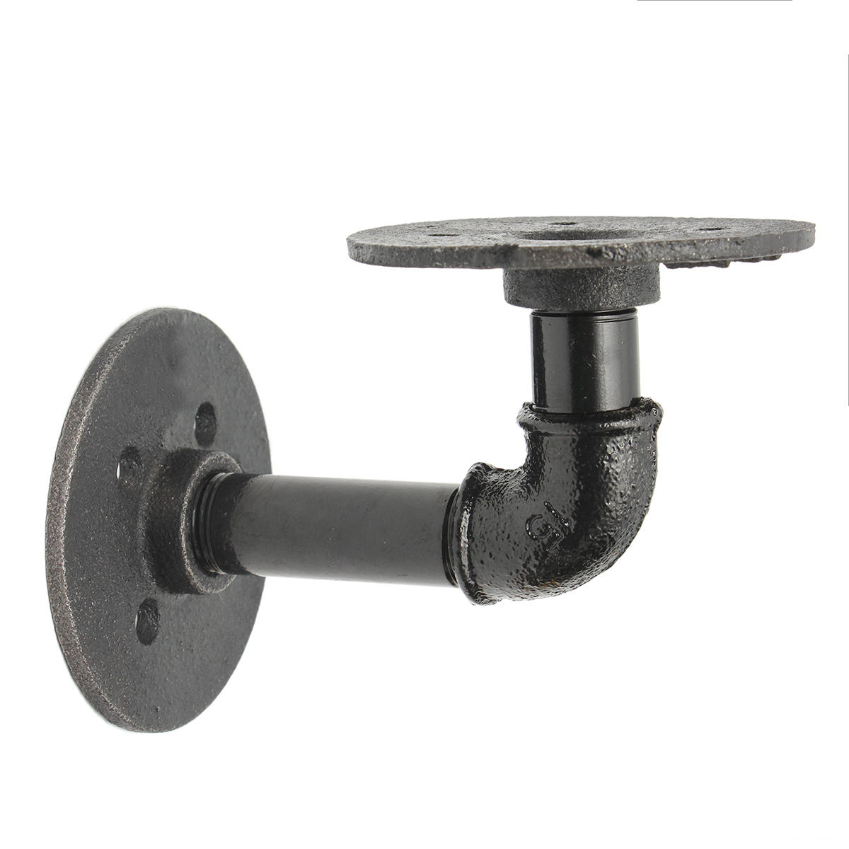 2Pcs Industrial Iron Pipe Shelf Bracket Bookcase Storage Holder Support Stand DIY Home Decor
