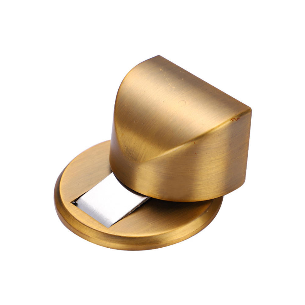 Solid Heavy Duty Zinc Alloy Magnetic Door Stopper Hidden Floor Mount Door Catch Free Punching Door Holder w/ 3M Sticker