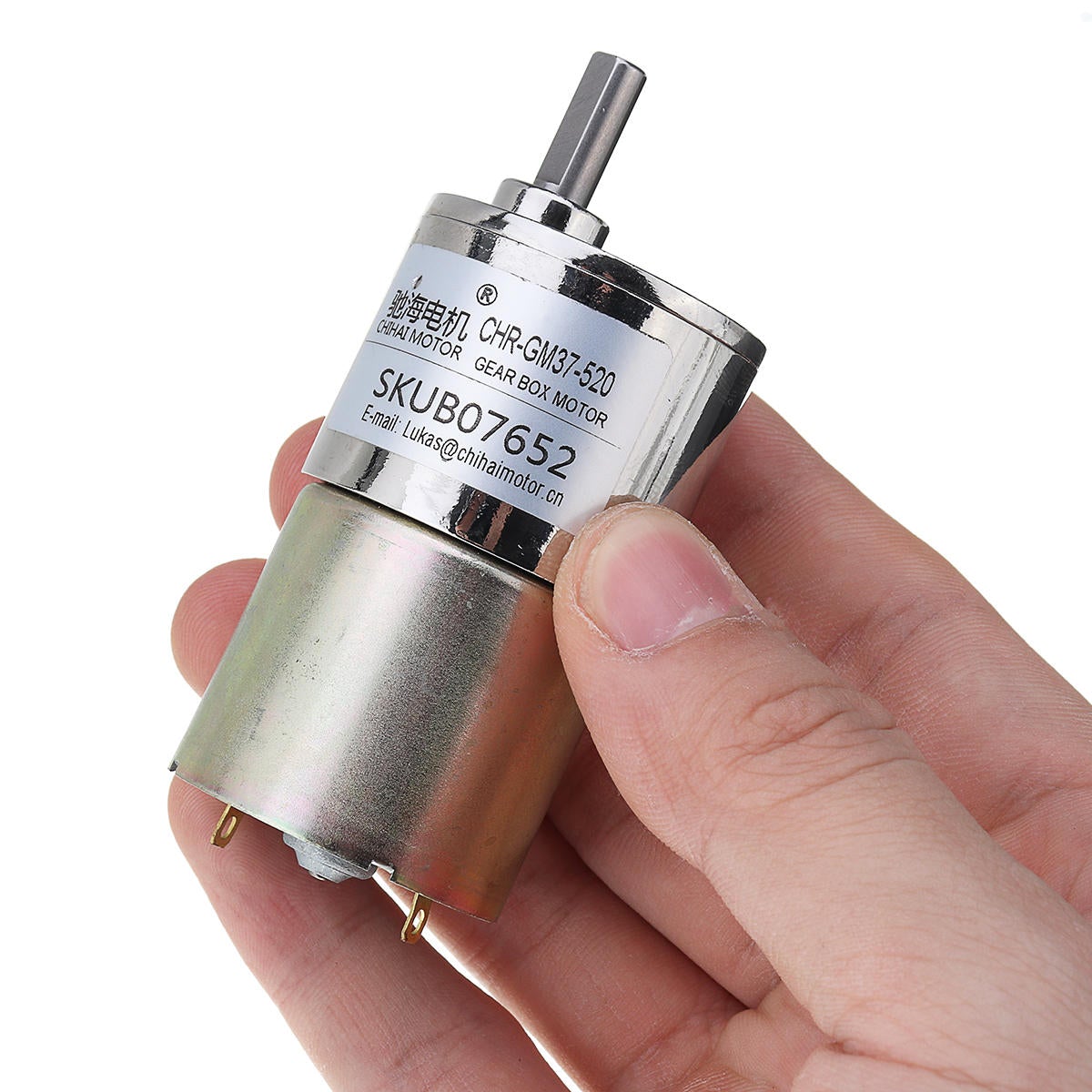 DC Motor 12V 1:150 52rpm Permanent Magnet Carbon Brush Reduction Gear Motor