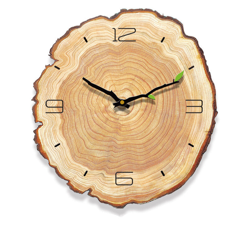 Creative Wooden Pattern Wall Clock Mute Wall Clock Quartz Wall Clock For Home Office Decorations