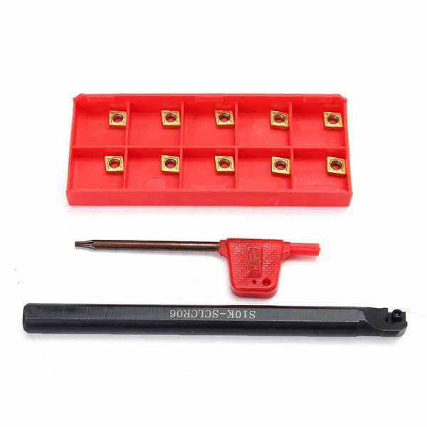 Turning Tool Holder Lathe Boring Bar With 10pcs CCMT060204-HM Carbide Inserts