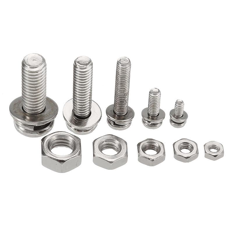 Steel Phillips Pan Head Screws Nuts Assortment Kit M2/M2.5/M3/M4/M5 160Pcs