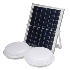 2 PCS 50W Solar Ceiling Light Remote Control + Light Control +Timing Indoor Solar Light 100 Lamp Beads With 5 Meters Extension Cable