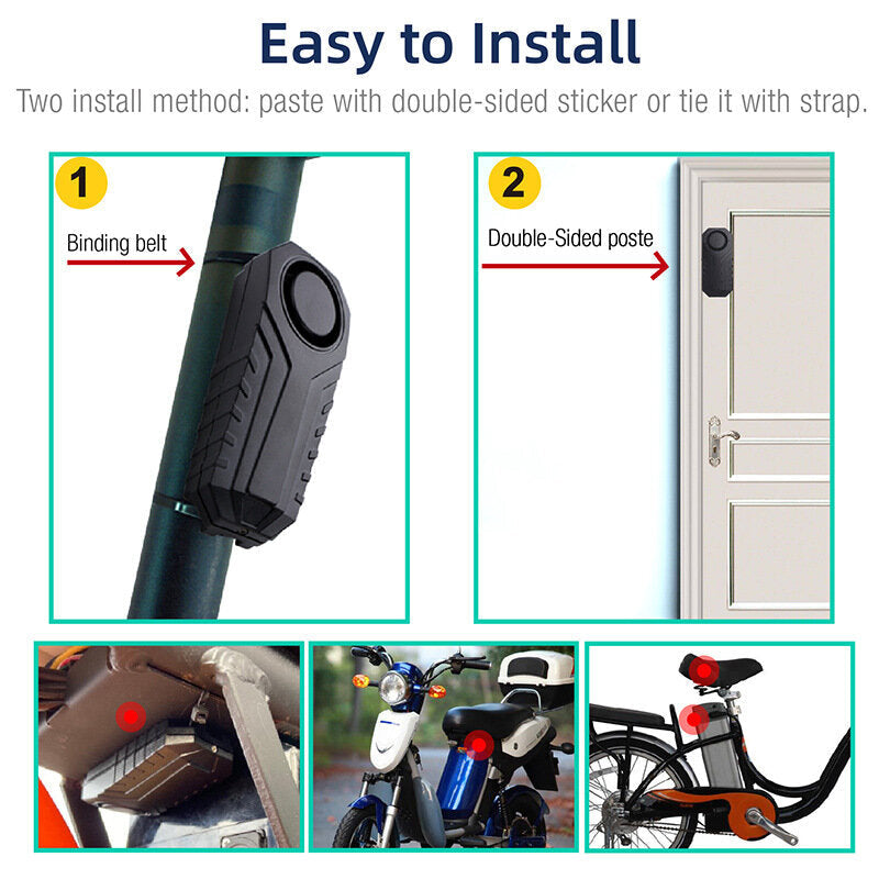 Vibration Alarm Induction Three-speed Adjustable Volume Waterproof Alarm For Bicycle