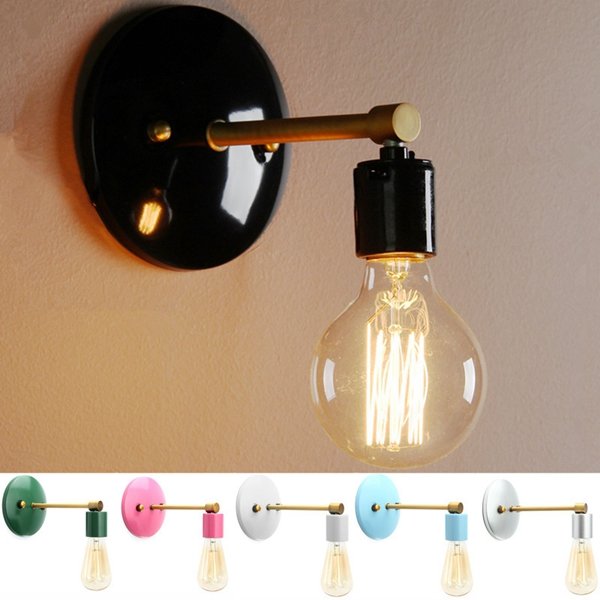 Vintage Sconce Wall Lamp Light Bulb Holder Bedroom Fixture
