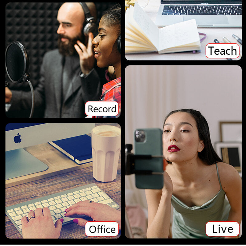 USB Microphone With Bluetooth Function Audio Condenser for Live Streaming Computer Recording Online Teaching Desktop Mic