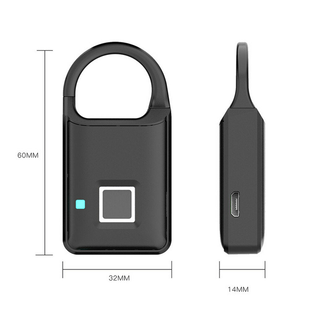 Smart Key-less Fingerprint Lock Anti-Theft Door Suitcase Padlock Anti-Theft Security Padlock Door Luggage Lock