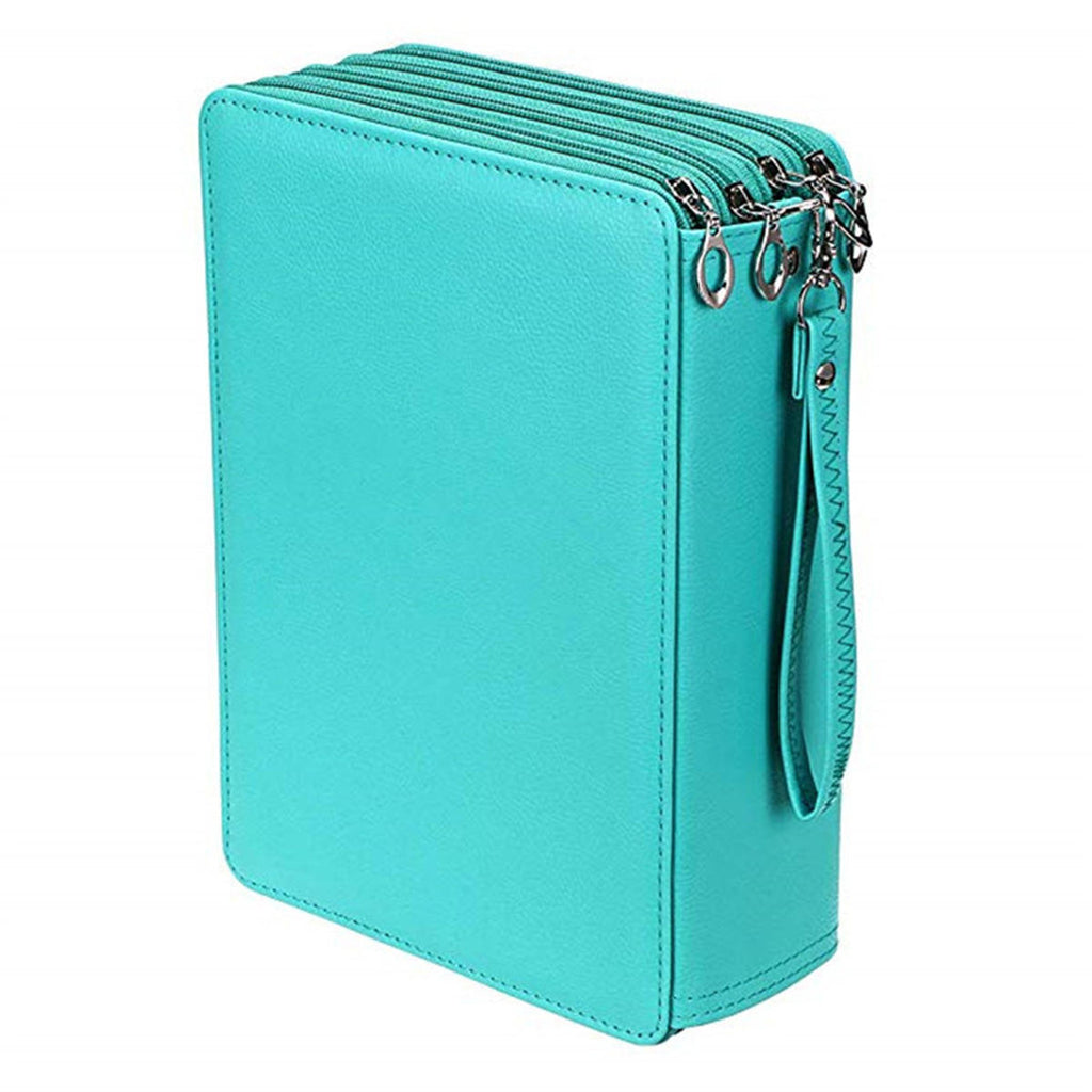 184 Slots Colored Pencil Case Large Capacity Soft and PU Leather Pencil Holder Organizer with Carrying Handle Not Included Pens