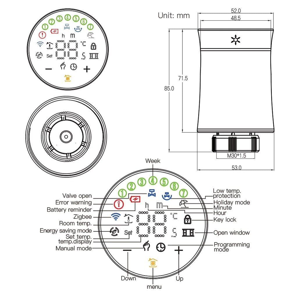 Thermostat Radiator Actuator Valve Smart Programmable TRV Temperature Controller Alexa Voice Control