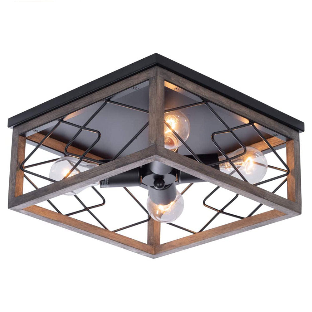 Flush Retro Mount Ceiling Light Vintage Industrial Lamp Living Room Kitchen 110-240V