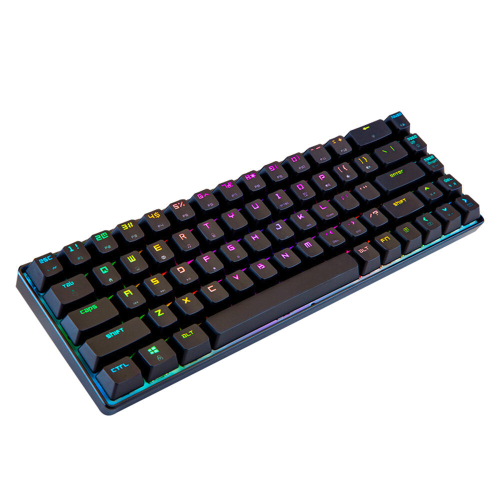 Mechanical Keyboard 68 Keys ABS Translucent Suspended Keycaps Blue Switch Anti-ghosting RGB Backlit Type-C Wired Gaming Keyboard