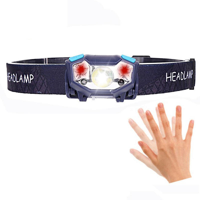 650LM XPE+2* LED 5 Modes Headlamp 950mAh Battery USB Interface Motion Sensor LED Headlamp