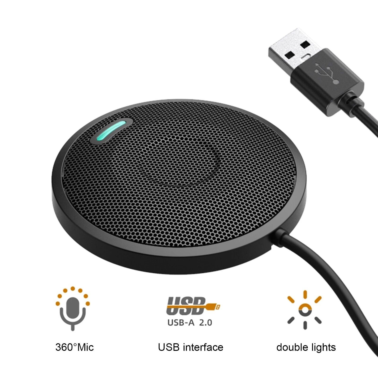 Omni-Directional Microphone USB Condenser for Business PC Laptop Voice Pickup