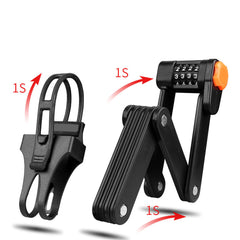 Bicycle Lock Anti-theft Folding Password Lock Aluminium Alloy Lock For E bike Lock Motorcycle Lock Mountain Bike Lock