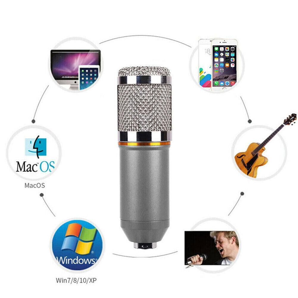 USB Condenser Microphone Computer K Song Wired Set Sound Card Blowout Prevention Net