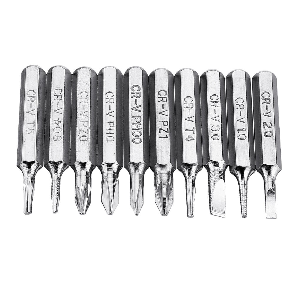 10pcs 4mm CR-V Screwdriver Bit Set Phillips Slotted Torx Batch Head Bit Mobile Phone Repair Tool
