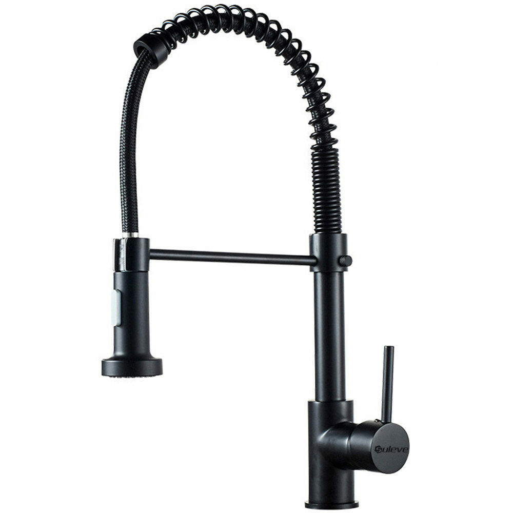 Pull Out Spring Spout Mixer Kitchen Faucet Single Lever Hot Cold Water Sink Tap Copper Alloy Crane