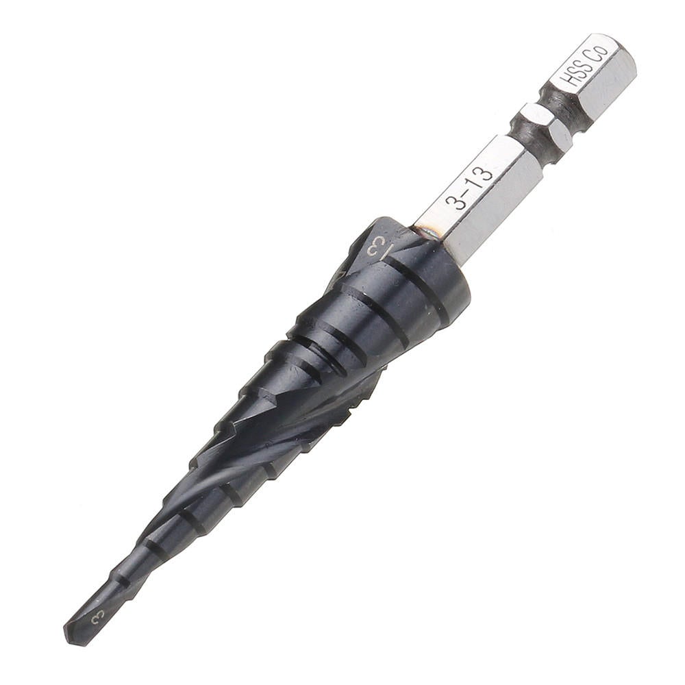 3-13/6-25/6-35mm HRC89 M35 Cobalt Step Drill Bit TiAlN Coated Step Drill 1/4 Inch Hexagon Shank