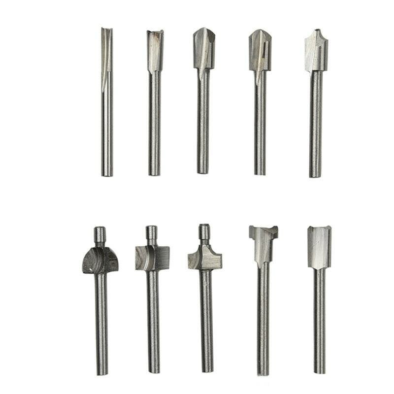 10Pcs HSS Woodworking Trimming Knife Titanium-Plated Sharpening Micro Milling Cutter Wood Carving