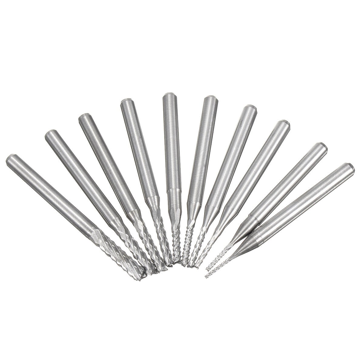 10pcs 0.8-3mm Carbide PCB Drill Bits Engraving Milling Cutter for CNC Rotary Burrs