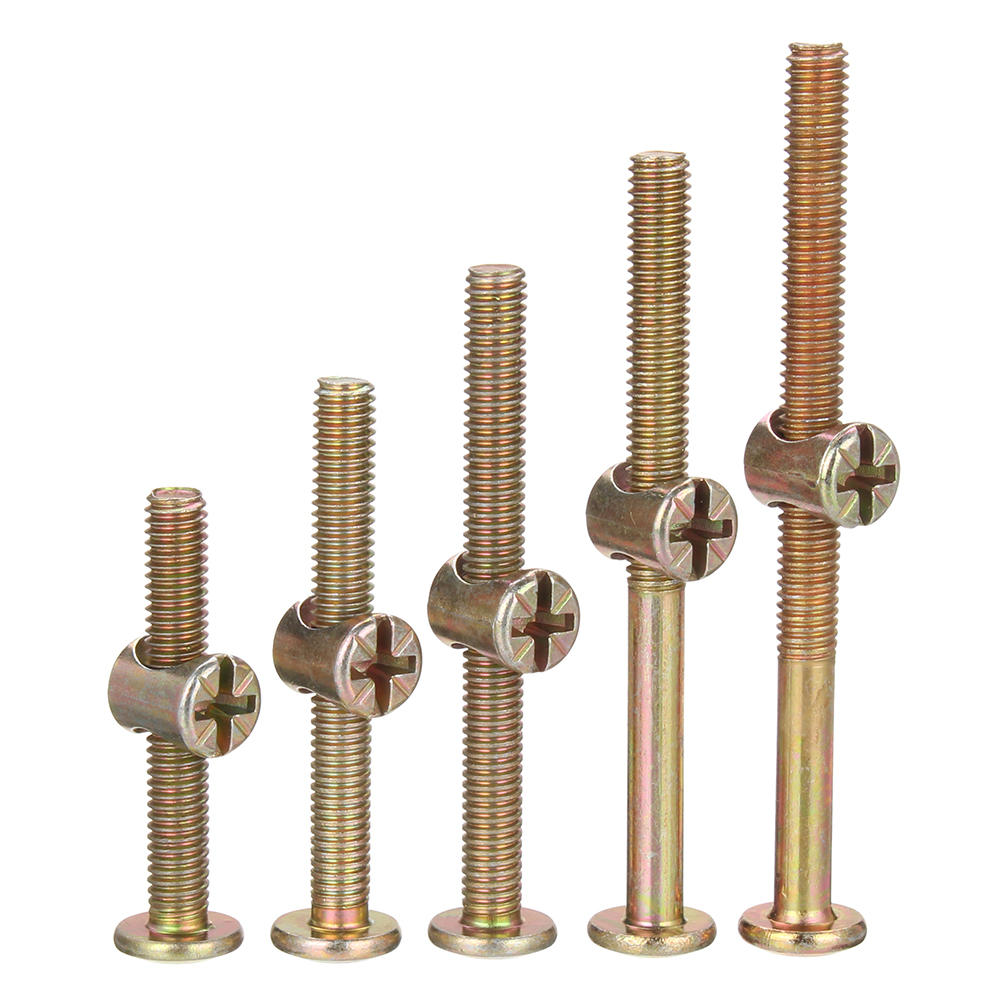 100Pcs M6 Zinc Plated Hex Socket Head Cap Furniture Screw Bolt Barrel Nut Assorted Kit