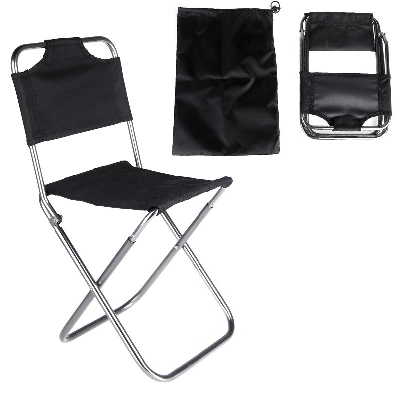 Portable Folding Aluminum Oxford Cloth Chair Outdoor Fishing Camping with Backrest Carry Bag
