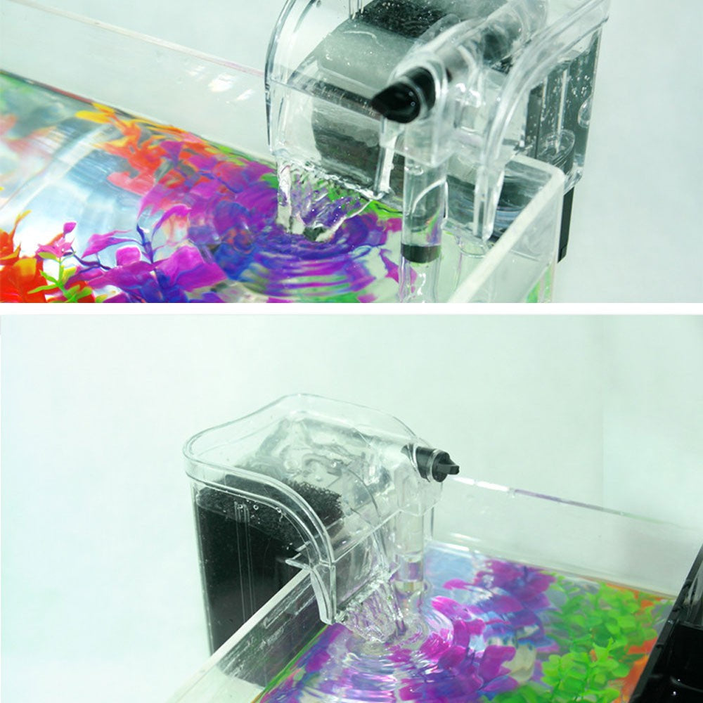External Oxygen Pump Waterfall Filter for Fish Turtle Tank Aquarium 220-240V