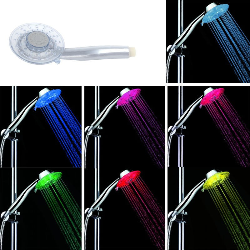 Multicolor LED Shower Head Sprinkler Handheld 7 Color with 2 Adjustable Mode
