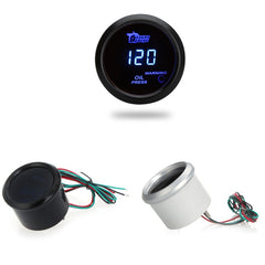 Digital Oil Pressure Meter Gauge with Sensor for Auto Car 52mm 2in LCD 0~120PSI Warning Light Black