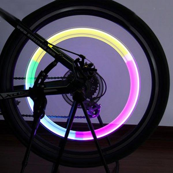 Bike Bicycle Wheel Tyre Spoke Valve Light Valve LED Light Lamp