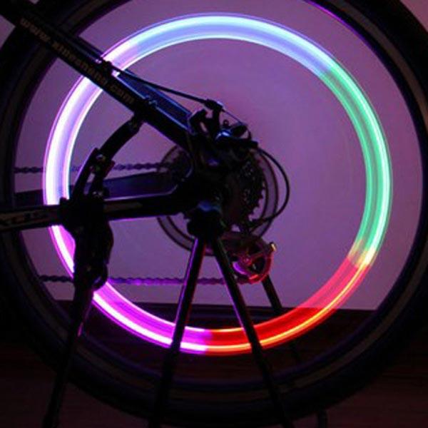 Bike Bicycle Wheel Tyre Spoke Valve Light Valve LED Light Lamp