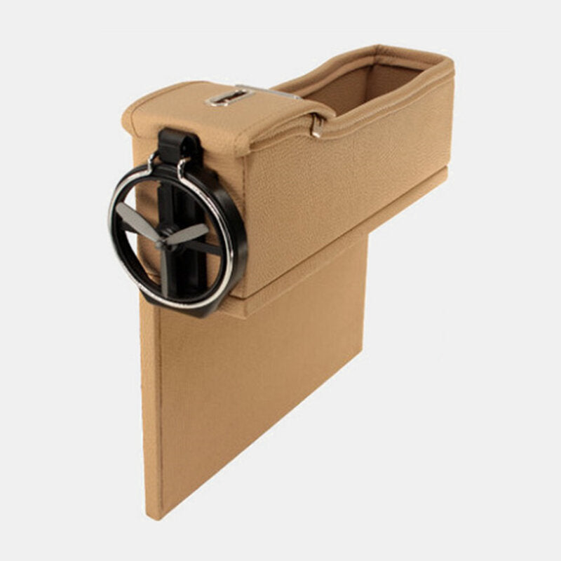 Car Seat Gap Storage Box Multifunction Leather Car Water Cup